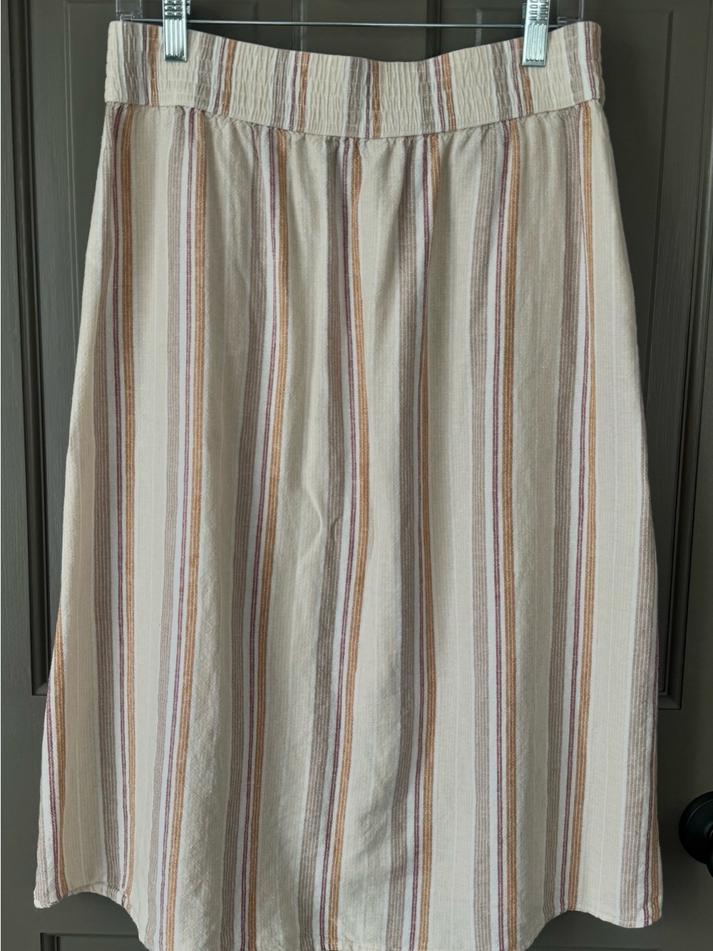 Sonoma Cream Midi Skirt with Tan & Brown Stripes - Picture 2 of 4